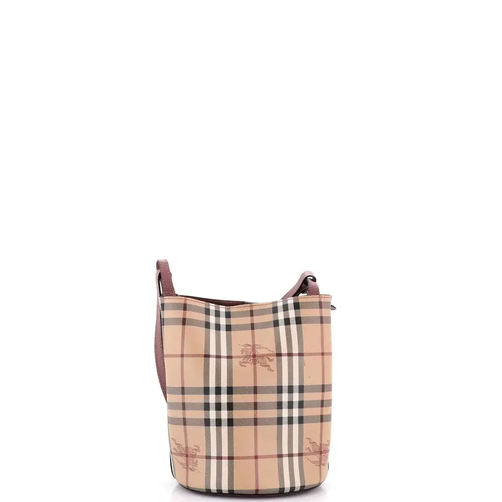 Burberry Lorne Bucket Bag Haymarket #260613B10B - Picture 3 of 6